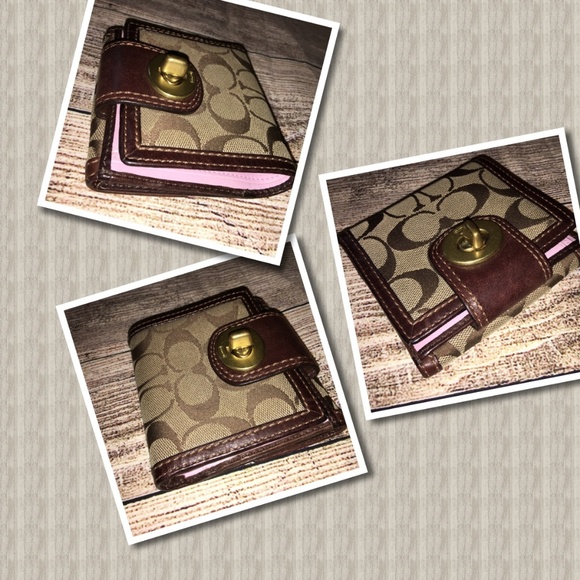 SOLD! COACH Khaki/Mahogany Bifold Turn Lock Wallet - Picture 8 of 8